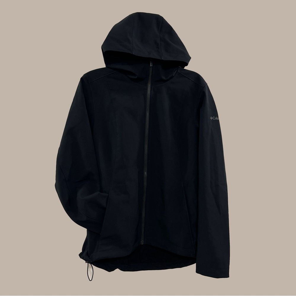 Black Hooded Columbia Shell Jacket - image 1